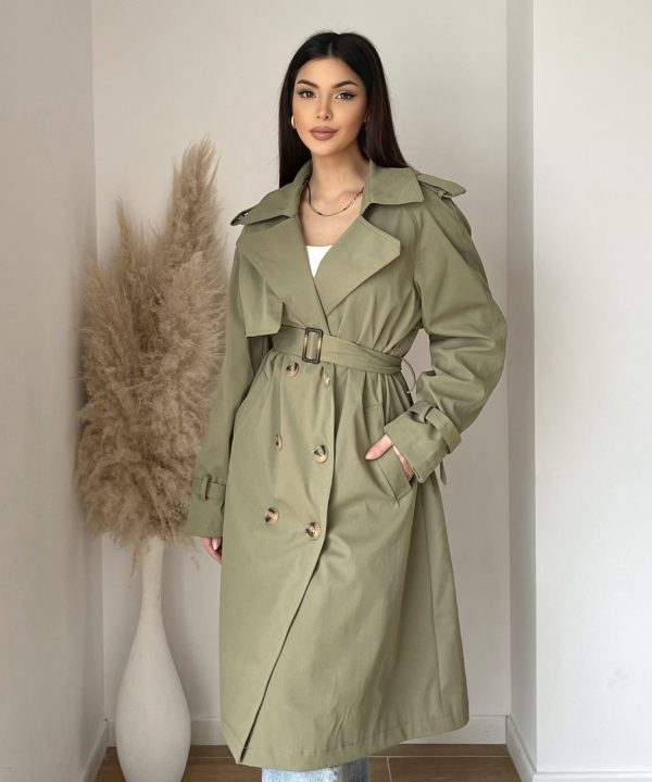 Trench Long Classique – L’incontournable du dressing – Kaki