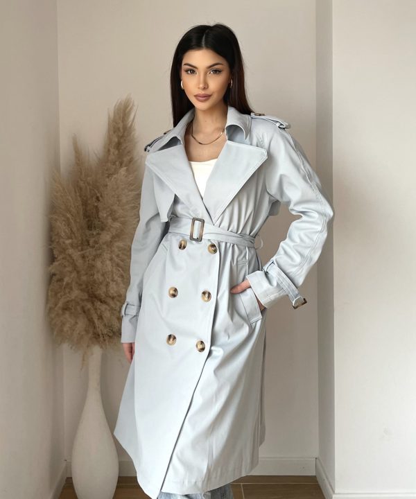 Trench Long Classique – L’incontournable du dressing – Bleu